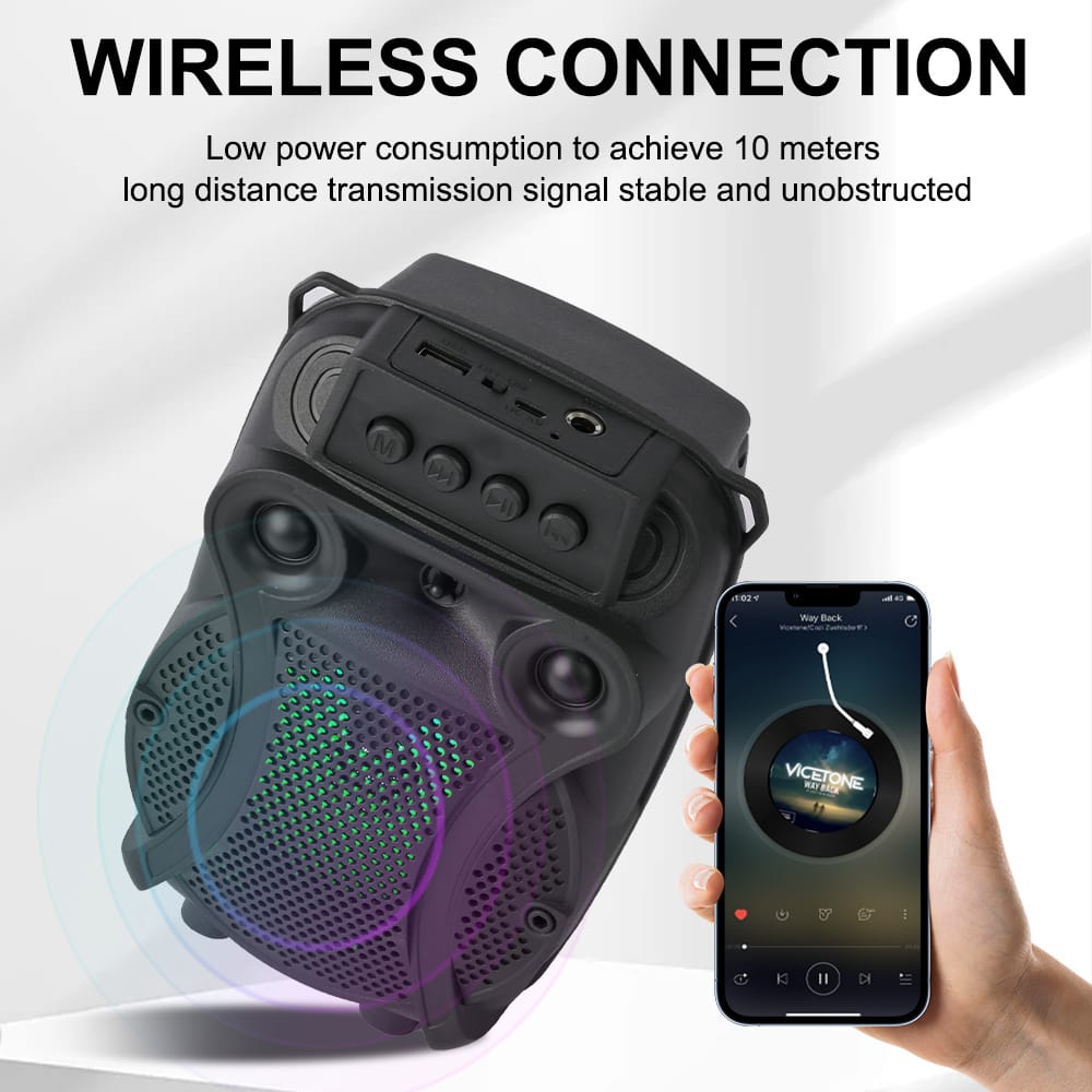 Portable Wireless Speaker With A Wired Microphone