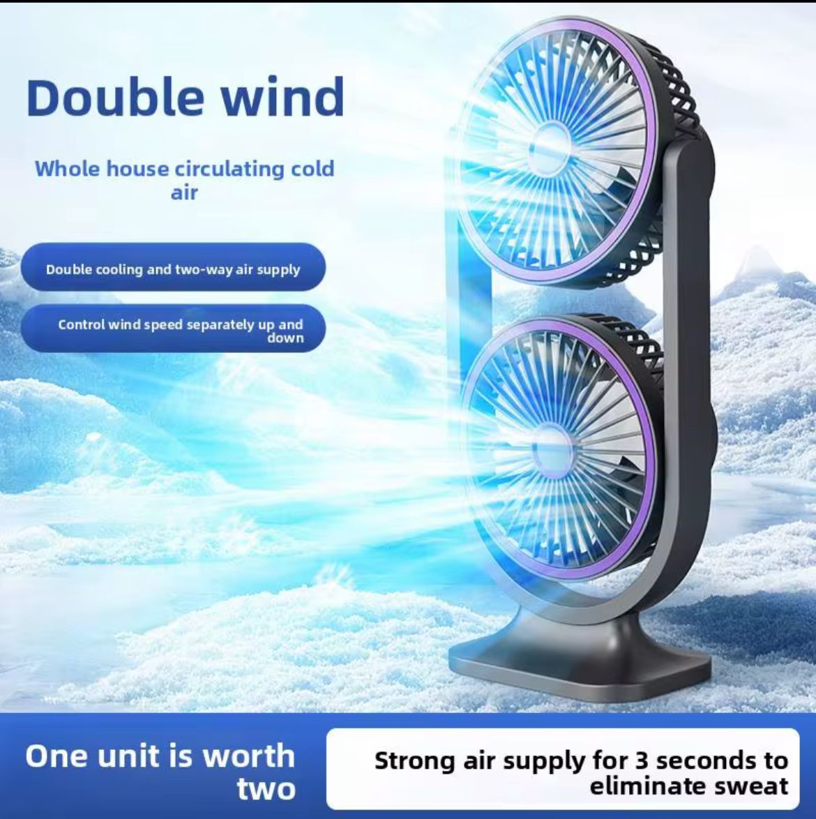 Rechargeable Double Ended Circulating Fan