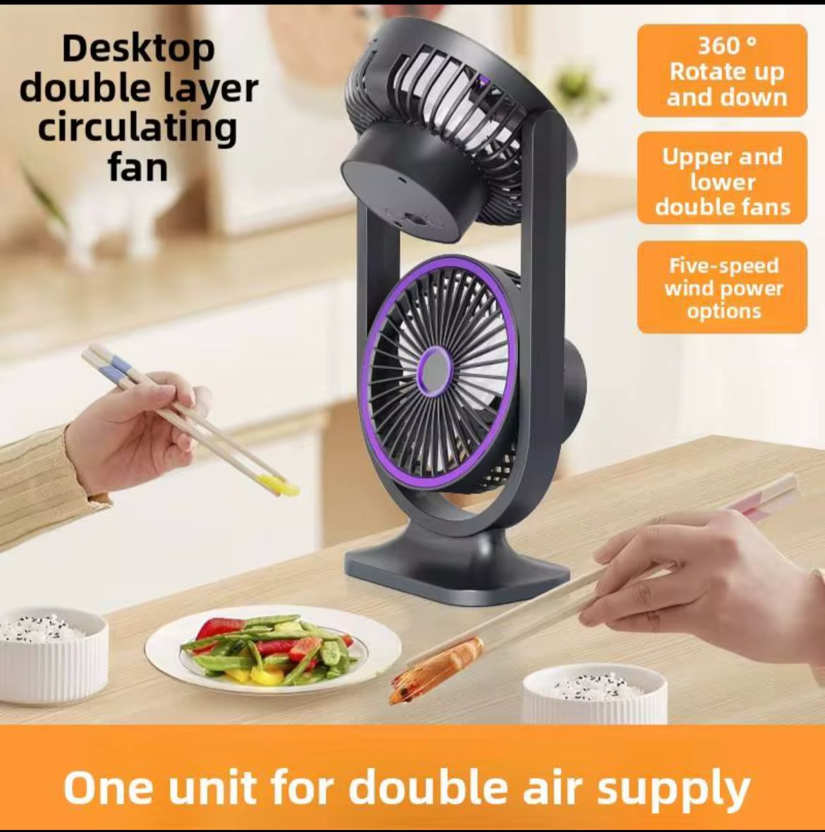 Rechargeable Double Ended Circulating Fan