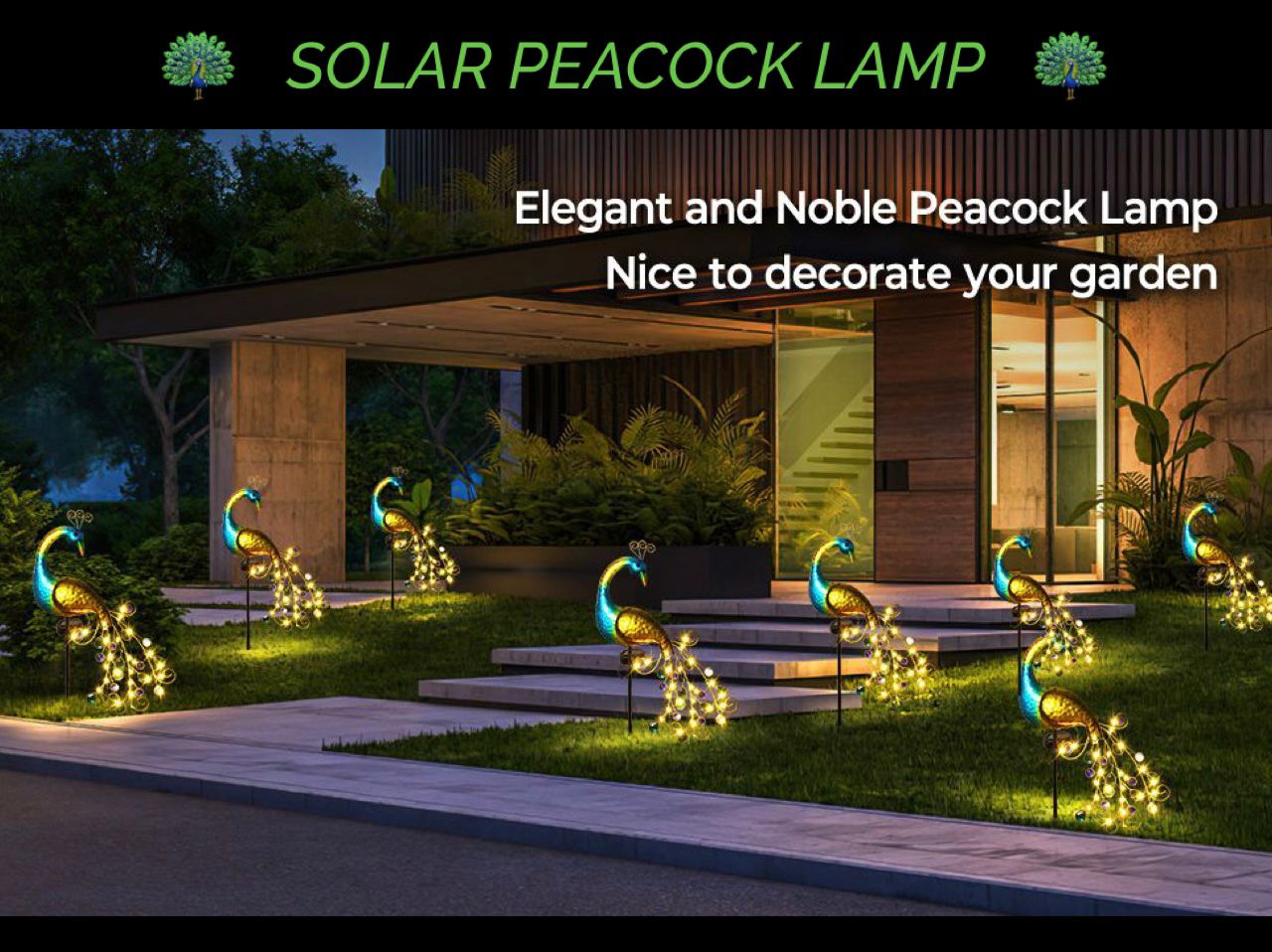 Solar Peacock Lamp