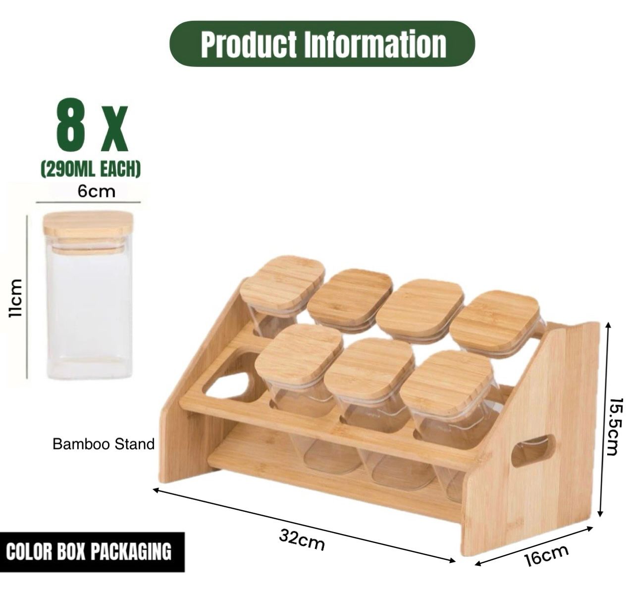Spice Jar Set With Stand