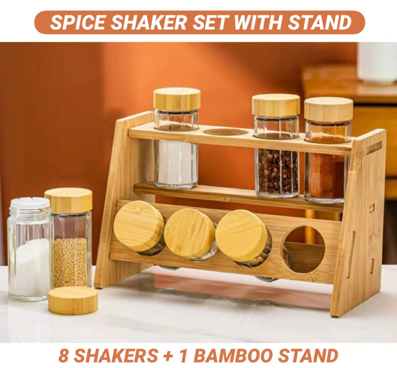 Spice Shaker Set With Stand