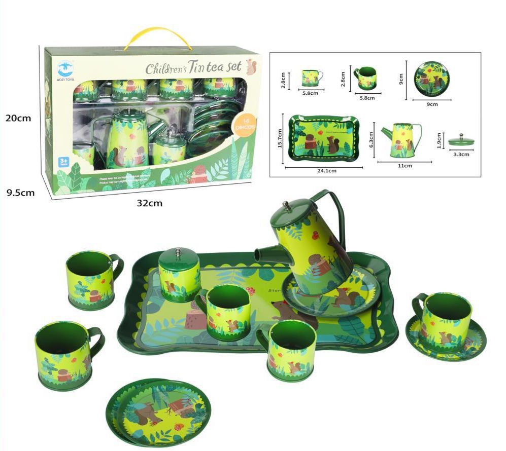 Green Tin Tea Set