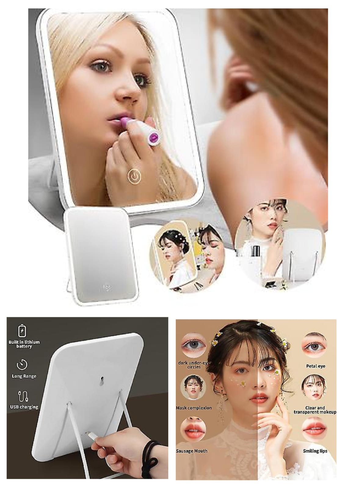 360° Rotating LED Makeup Mirror