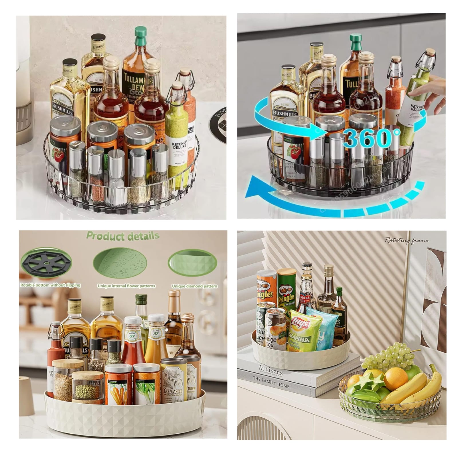 360° Rotating Spice Rack Organizer