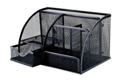 5 Compartments Pencil Mesh Metal Holder Desk Storage Organizer