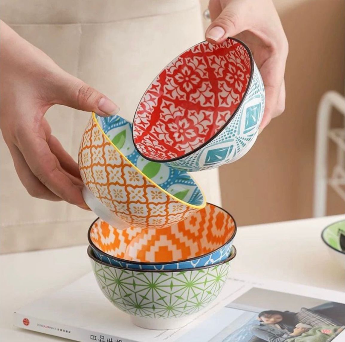 Bohemian Design Dessert Bowl Set 10pcs