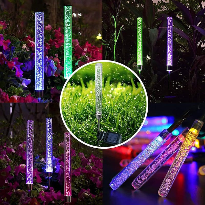 Solar Powered LED Bubble Stick Garden Lights