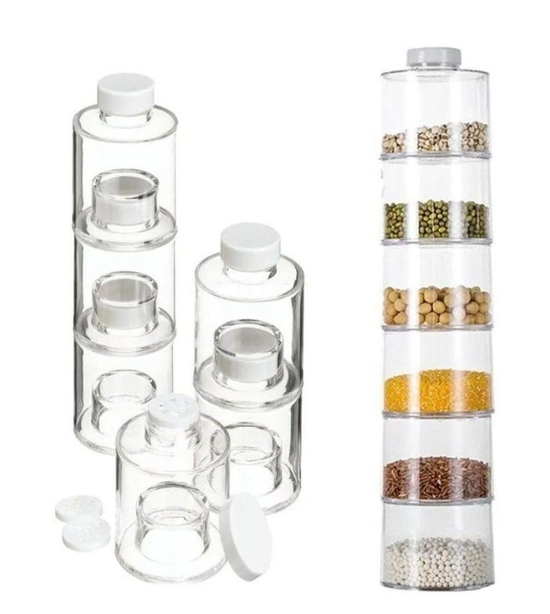Spice Tower Seasoning Bottles With Sift Lids