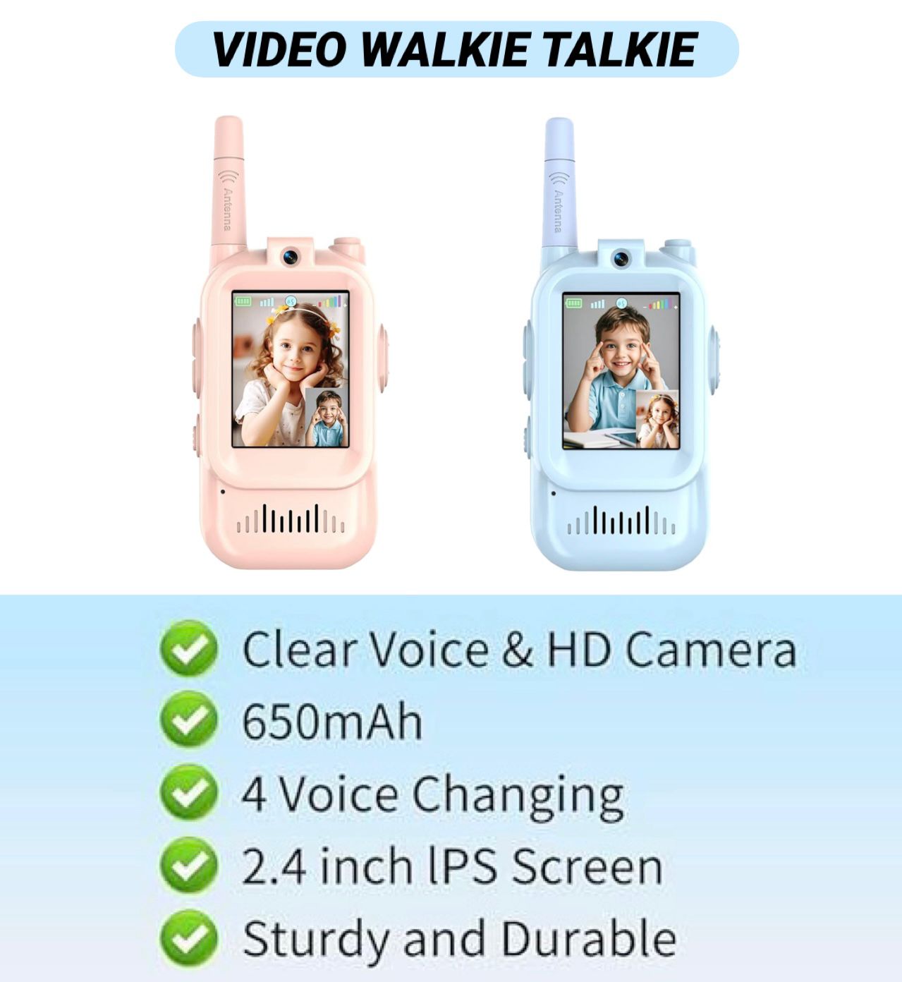 Video Walkie Talkies Rechargeable