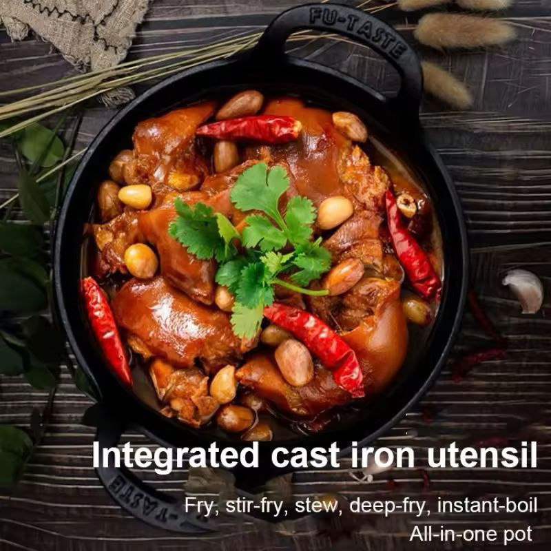 Cast Iron Pan Combo Grill Pan And Wok
