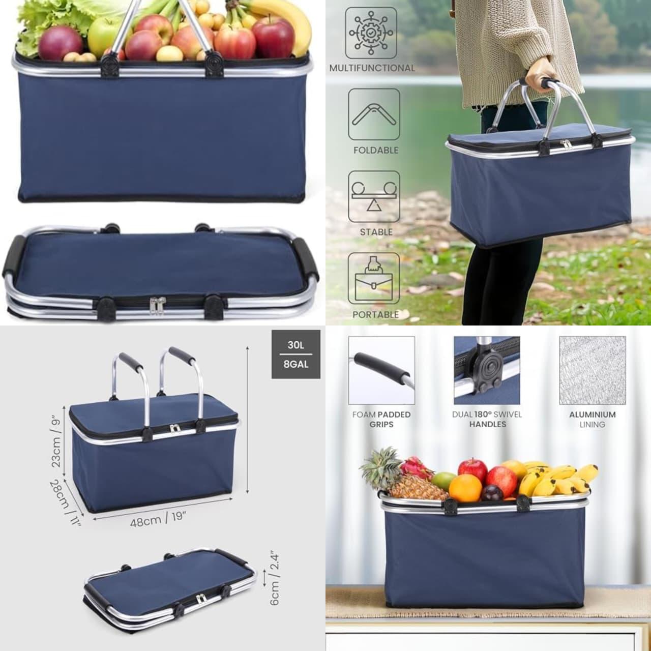 Foldable Insulated Picnic Basket