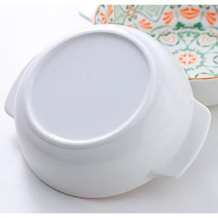 6 Piece Ceramic Handled Soup Bowl Round Assorted