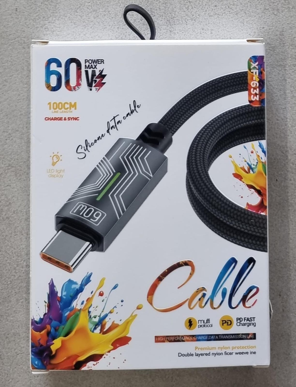 60W Type-C to Type-C Braided Data Cable