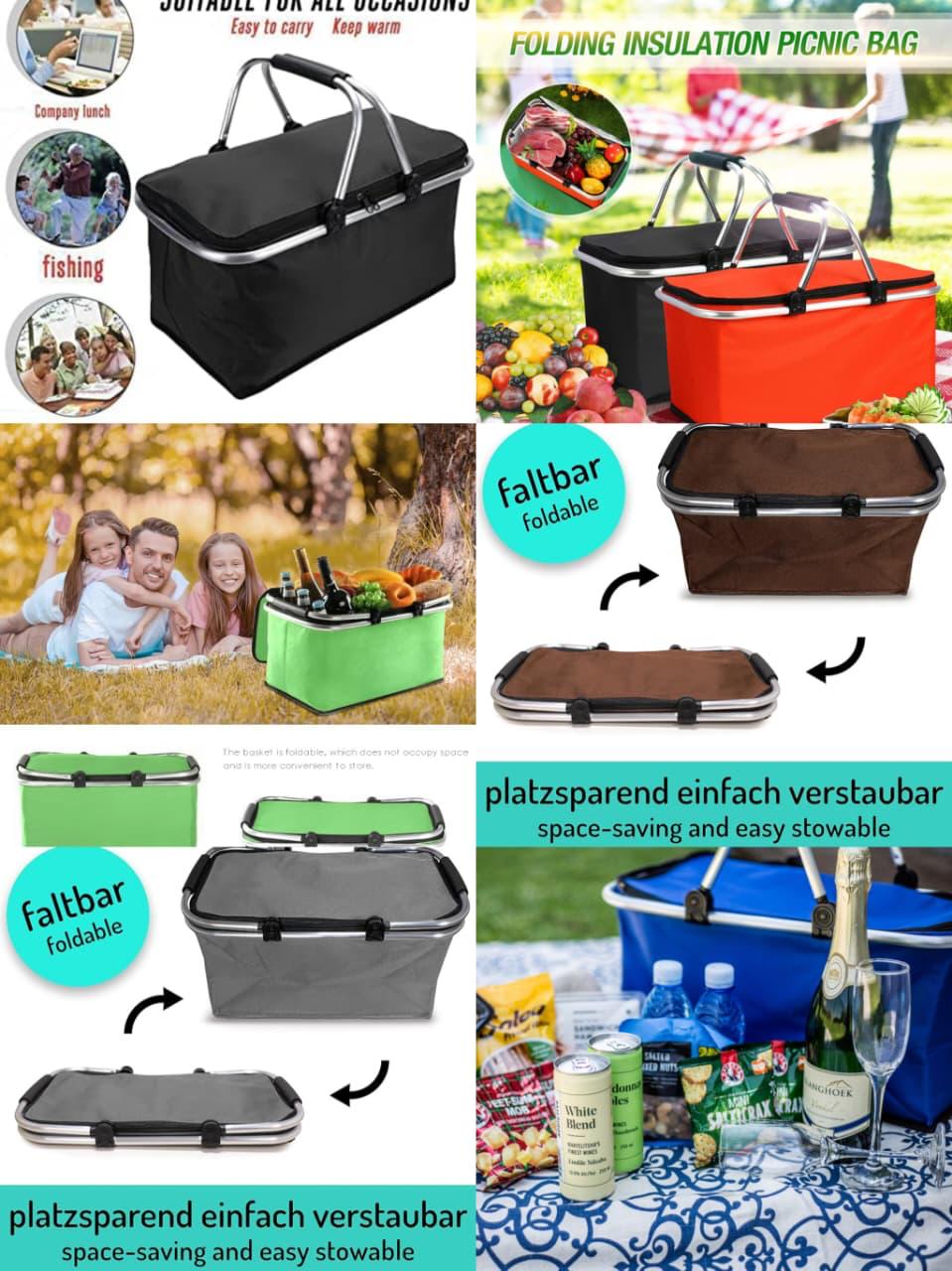 Foldable Insulated Picnic Basket