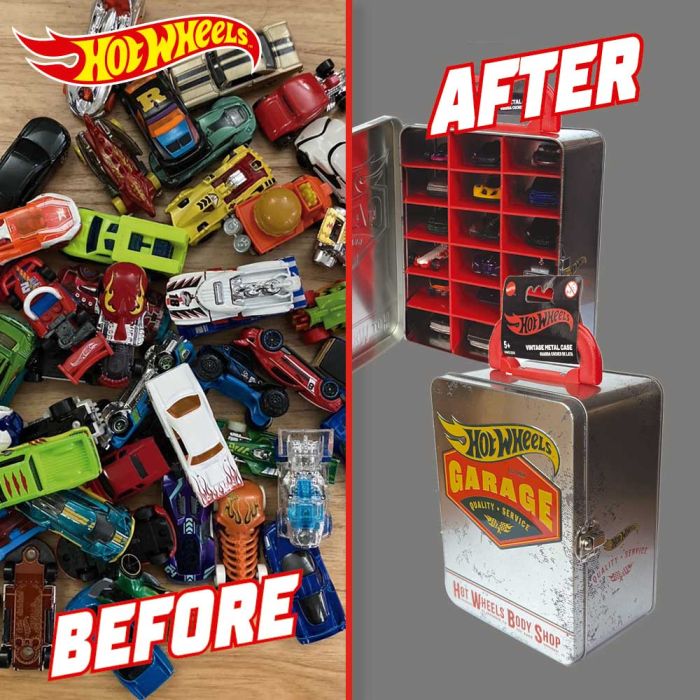 Hot Wheels Metallic Collector Car Case Silver