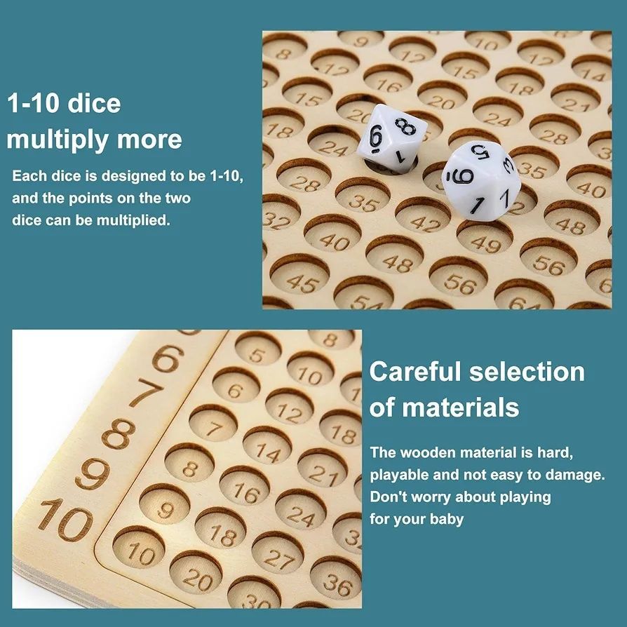 Kids Educational Multiplication Board Game Set