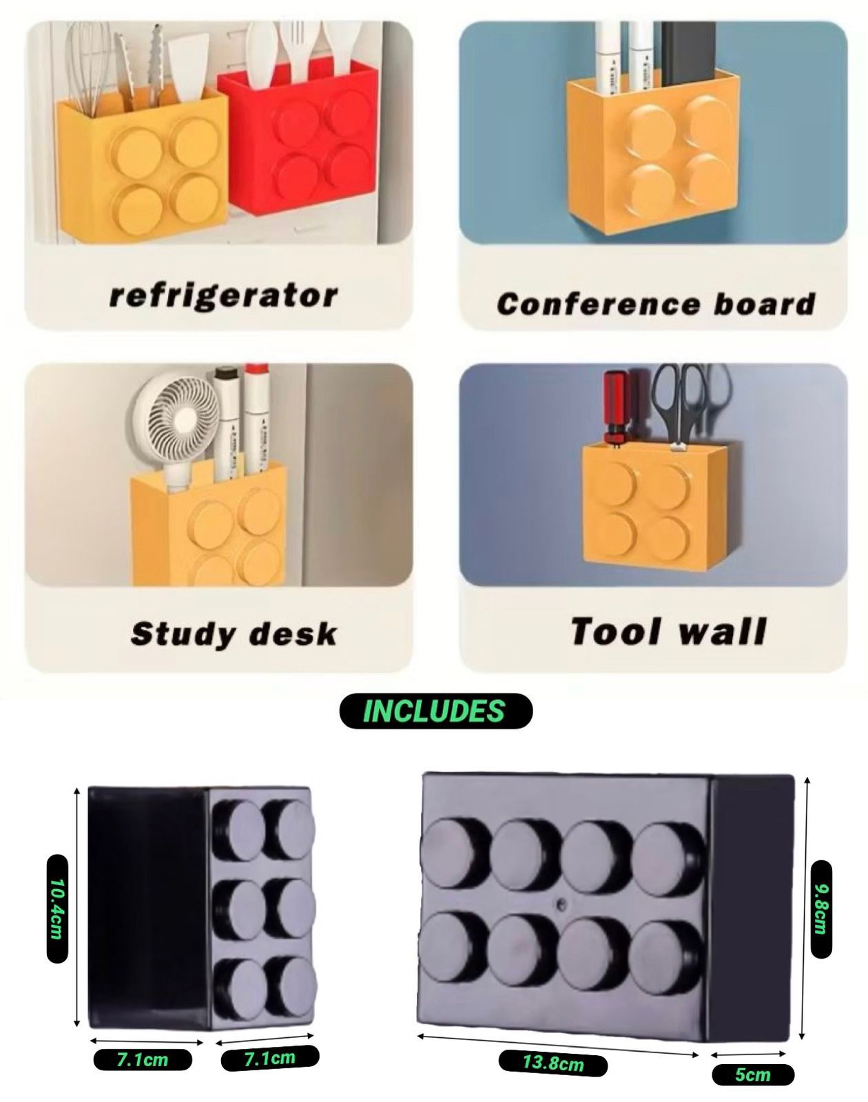 Lego Inspired Magnetic Holder Set 2pcs