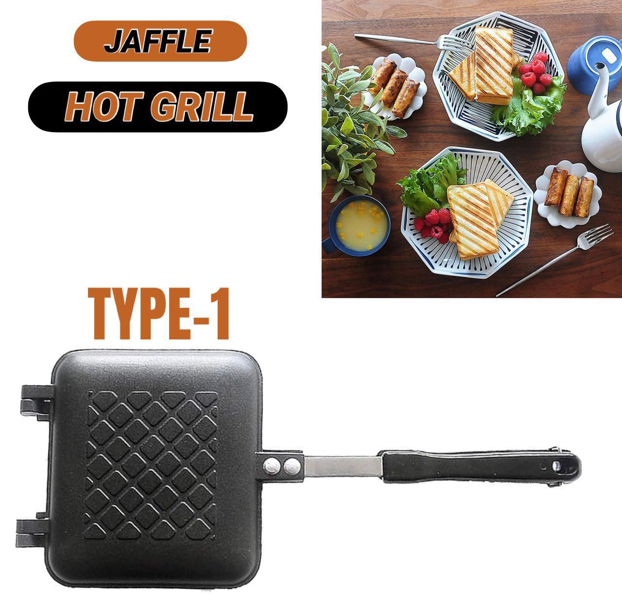 Non Stick Jaffle Hot Grill Type 1