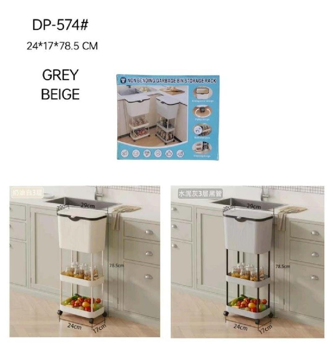 Rolling Garbage Bin Storage Rack