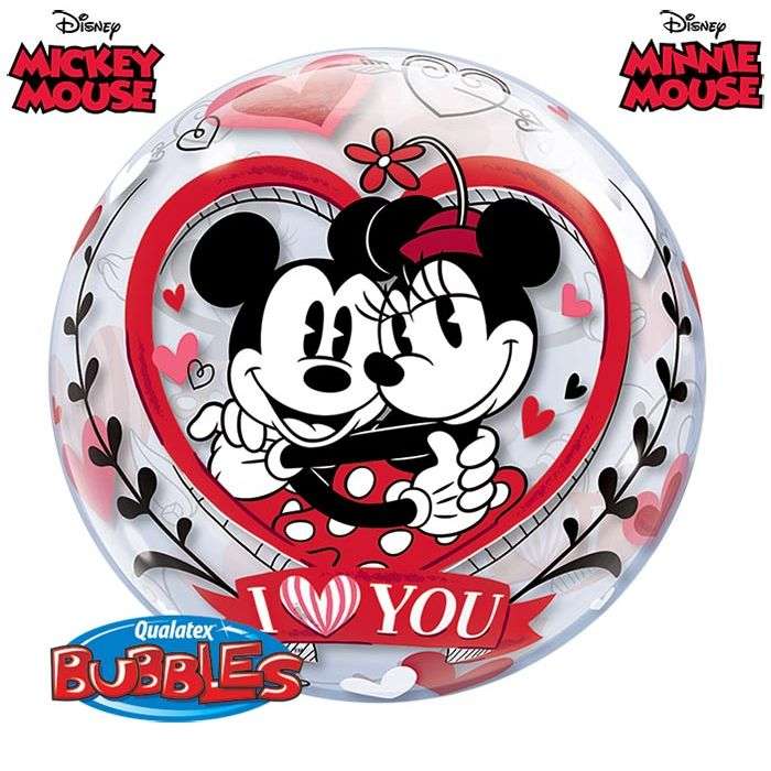 22 Inch Single Bubble Mickey & Minnie I Love U 1pc