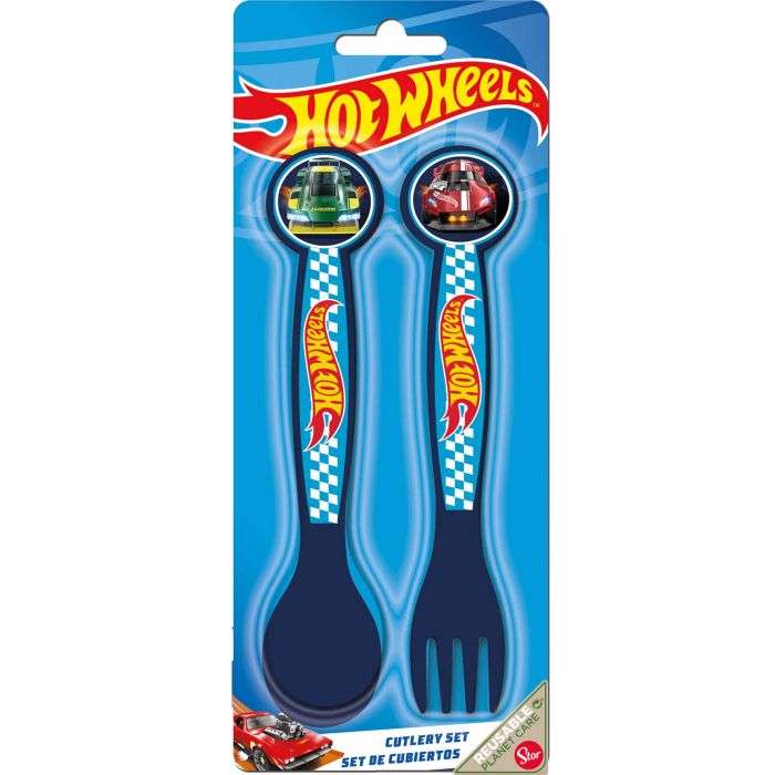 Hot Wheels Blue Fire 2 Piece PP Cutlery Set