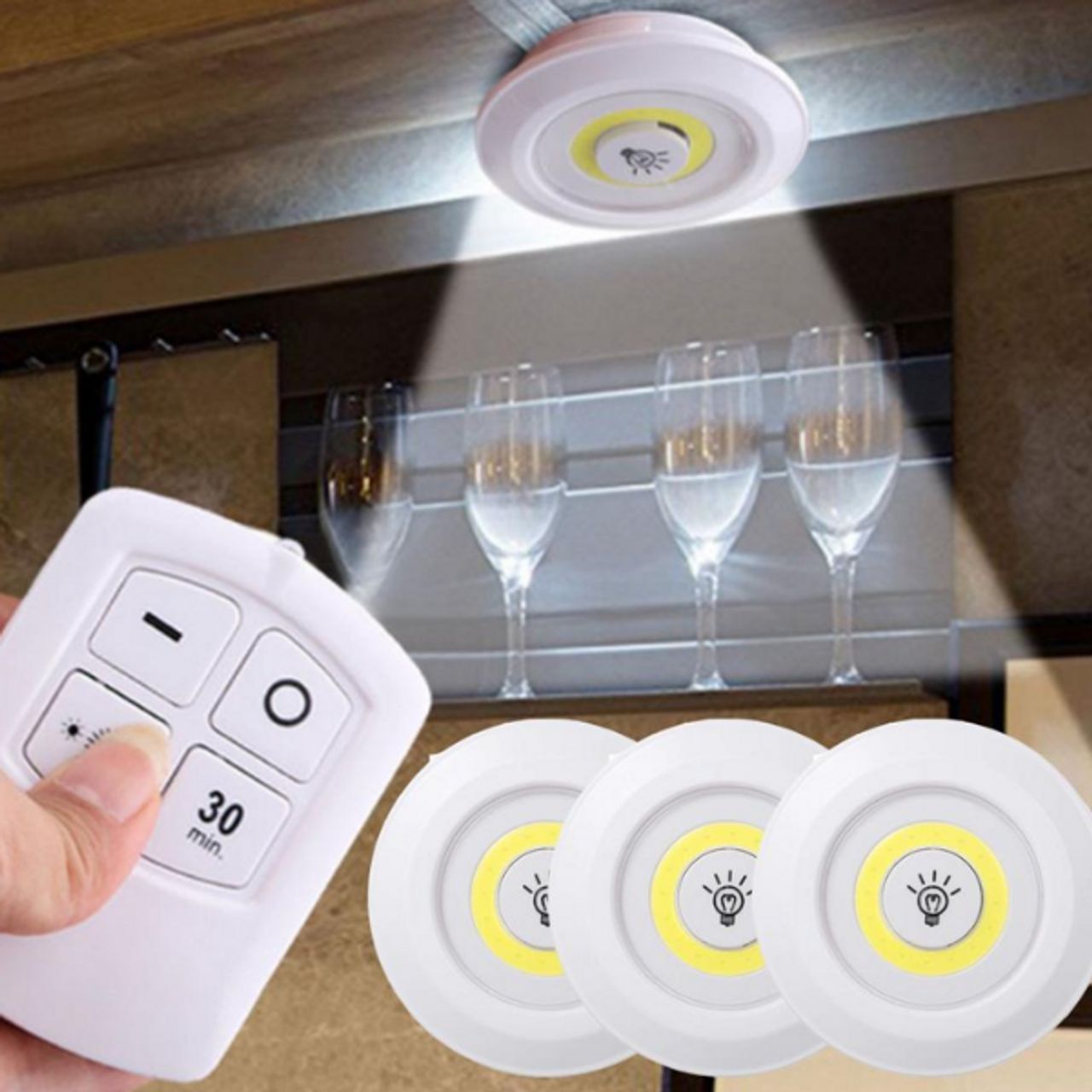 LED Light with Remote Control - Set Of 3