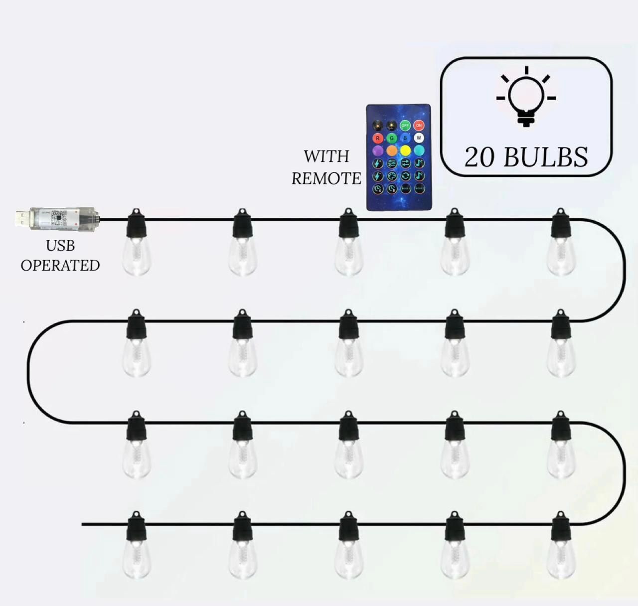 Smart LED Bulb String 8 Meters With 20 Bulbs